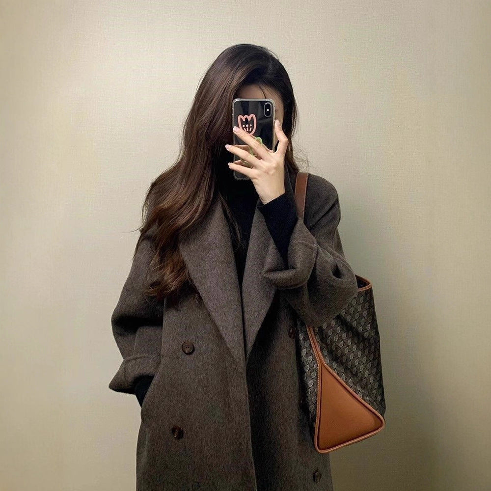 Women's Thickened Knee-length Mid-long Korean-style Wool Coat