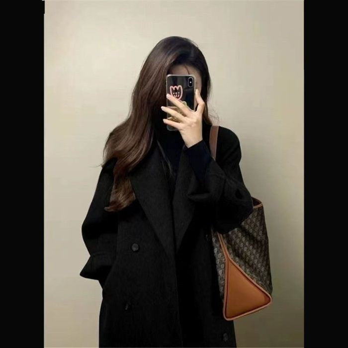 Women's Thickened Knee-length Mid-long Korean-style Wool Coat
