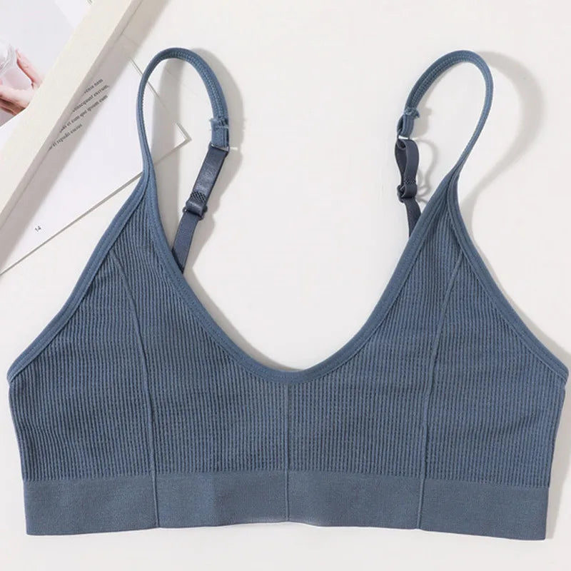 Seamless Tube Top Women Push Up Bra U-shaped Back Bras Sexy Lingerie Female Adjust Straps Brassiere Ribbed Sports Underwear M-XL