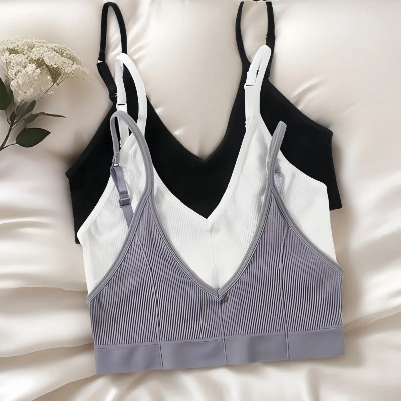 Seamless Tube Top Women Push Up Bra U-shaped Back Bras Sexy Lingerie Female Adjust Straps Brassiere Ribbed Sports Underwear M-XL