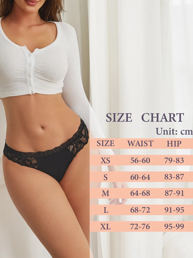 3Pcs/Set Women's Lace Panties Hollow Out Underwear Soft Silk Satin Lingerie Female Sexy Breathable Floral Briefs Cozy Intimates