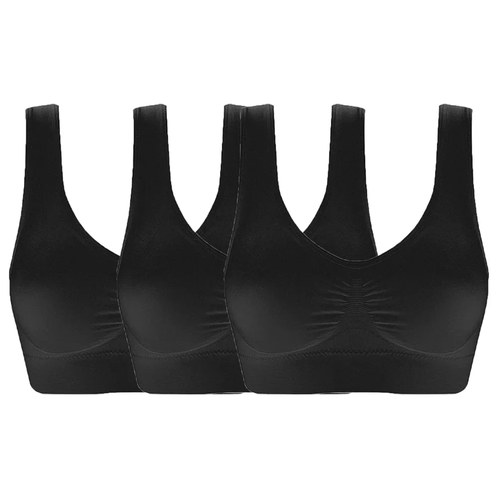 Seamless Bra For Women Crop Top Black Vertical Stripe Breathable Sports Bra Fitness Tube Tops Yoga Underwear Sports Bra