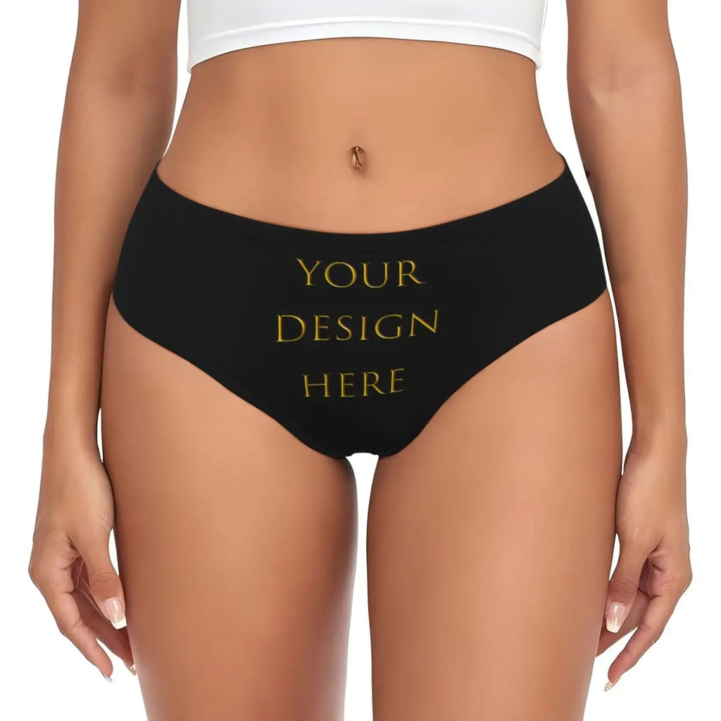 Custom Womens Custom Your Photo Logo Text Print Panties Underwear Female Comfort Your Design Here DIY Briefs Underpants